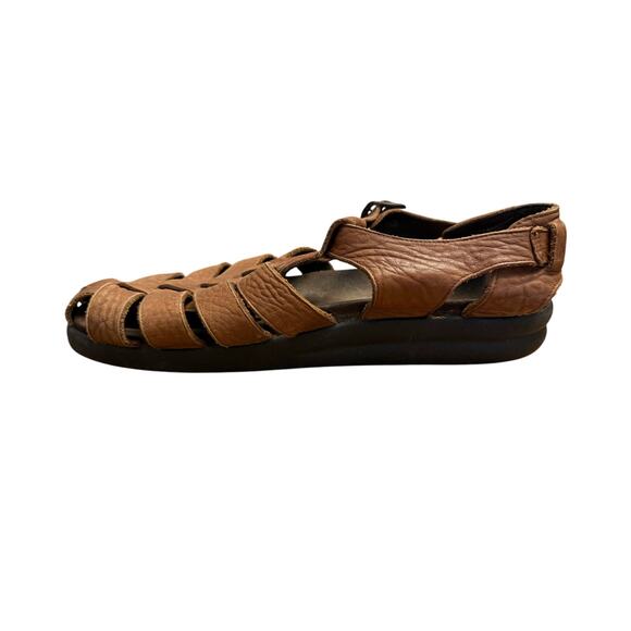 Mephisto Sam Fisherman Sandals Men’s 44 EU 10 US Brown Tan Leather Comfort - Picture 5 of 8